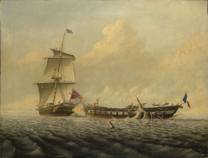 Thomas Baines Action between HMS Norge oil painting art